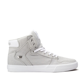 Supra Mens VAIDER High Top Shoes Cool Grey/Silver/white | US-67214